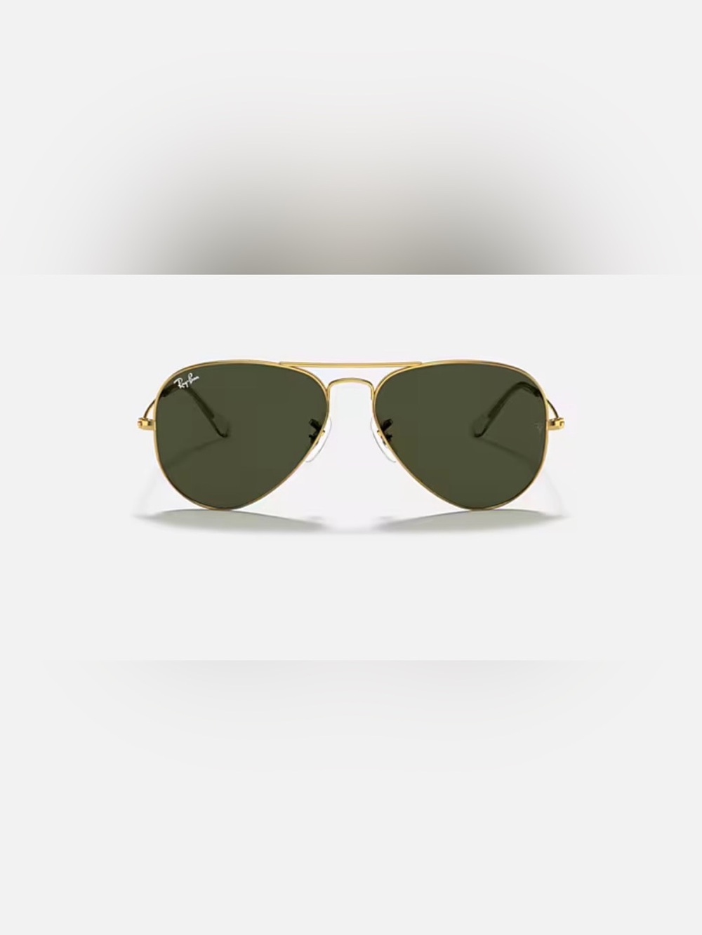 Classic Aviator Ray-Ban Sunglasses in Gold with Dark Green Lenses